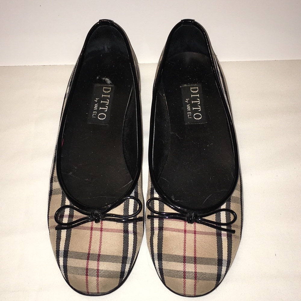 Ditto by Vaneli Plaid Ballerina Flats Sz 7